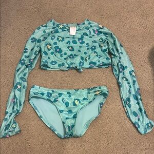 Cat & Jack Blue and Green Rashguard Swim Set